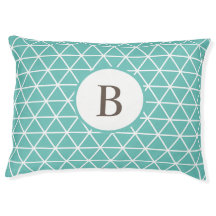 Geometrisch, modern, blauw, monogrammen