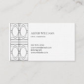 Geometrisch Modern Minimalistisch Elegant Script Visitekaartje (Achterkant)