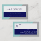 Geometrisch & modern professioneel blauw visitekaartje (Voorkant / Achterkant)