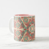 Geometrisch Modern Zuidwest Pattern Tas Tweekleurige Koffiemok (Voorkant links)