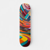 Geometrisch Moderne Kunst Abstracte Vormen Kleurri Skateboard (Voorkant)