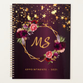 Geometrisch monogram 2022 van Floral Bourgogne Planner (Voorkant)