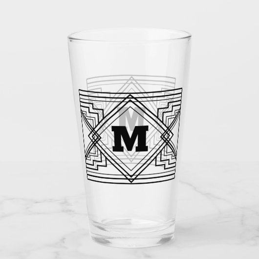 Geometrisch monogram glas (Voorkant)