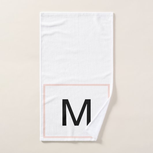 Geometrisch monogram roze groene witte strepen bad handdoek (Handdoek)