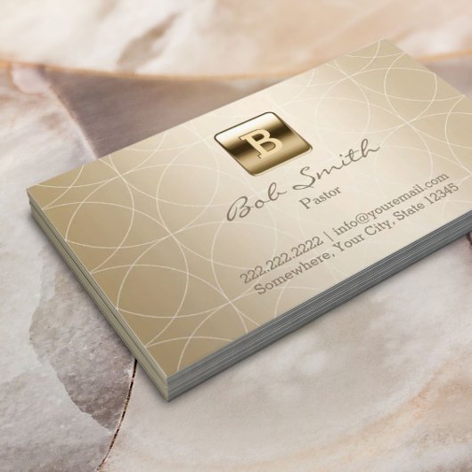 Geometrisch monogram van het predikant Modern Gold Visitekaartje