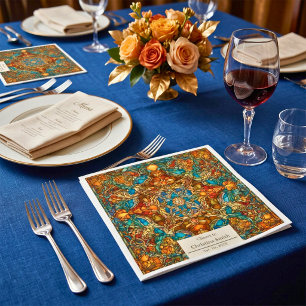 Geometrisch Mozaïek Glas in lood Pensioen Partij Servet