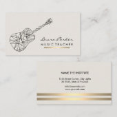 Geometrisch muziekleraar gitaarspeler visitekaartje (Voorkant / Achterkant)