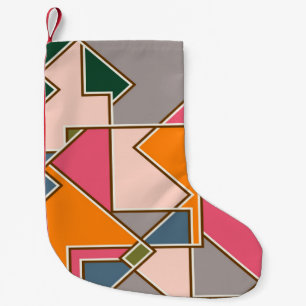 geometrisch naadloos patroon, lijnen, oranje, paar kleine kerstsok