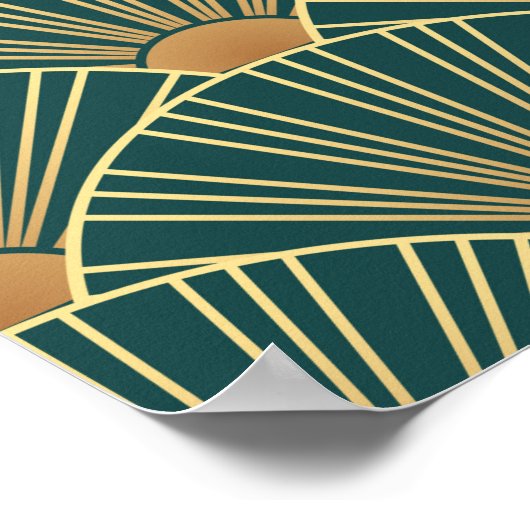 Geometrisch naadloos patroon met gouden lijnen. Gr Poster (Hoek)