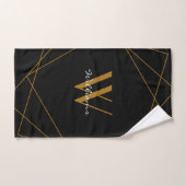 Geometrisch naamscript voor moderne zwarte gouden bad handdoek (Handdoek)