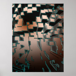 Geometrisch neon futuristisch extrusiepatroon poster