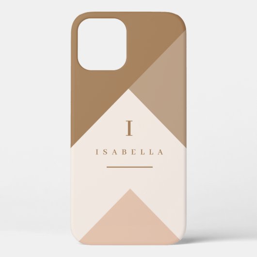 Geometrisch Neutraal Bruin & Tan - Monogram - Case-Mate iPhone Case (Achterkant)