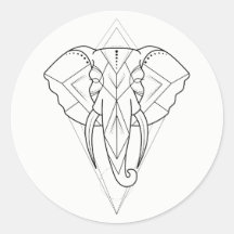 Geometrisch - Olifant Sticker