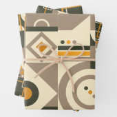 Geometrisch omhullingspapier met moderne retro Ear Inpakpapier Vel (In situ)