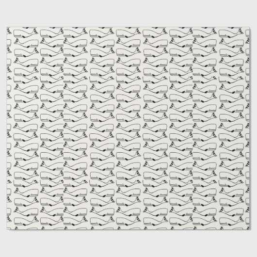 Geometrisch omhullingspatroon voor walvissen, papi cadeaupapier (Vlak)