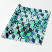 Geometrisch omslagpapier cadeaupapier (Uitgerold)