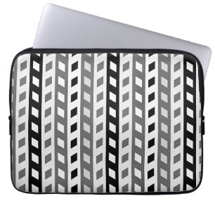 Geometrisch ontwerp, grijs, zwart, wit, laptop sleeve