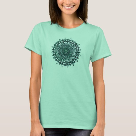 Geometrisch ontwerp met Aqua Blues & Greens op Paa T-shirt (Voorkant)