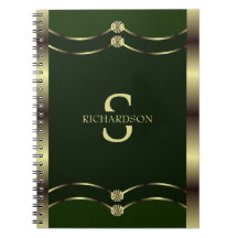 Geometrisch ontwerp met monogram goud en smaragd