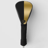 Geometrisch ontwerp met zwart en goud splitscreen golfheadcover (Voorkant)