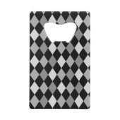 Geometrisch ontwerp met zwarte en grijze diamant kredietkaart flessenopener (Achterkant)