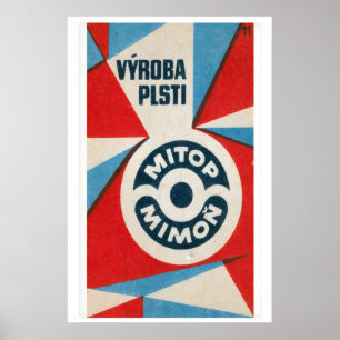 Geometrisch ontwerp Tsjecho-Slowakije Mid-Century Poster