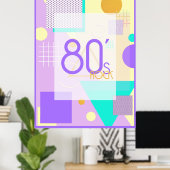 geometrisch ontwerp van 80 s poster (Thuiskantoor)