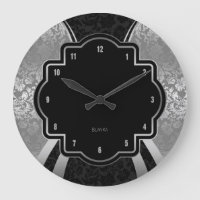 Geometrisch ontwerp voor zwart en zilver Damask