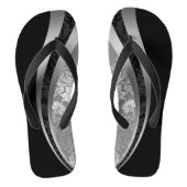 Geometrisch ontwerp voor zwarte en zilvergrijze Da Teenslippers (Voetbed)