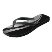 Geometrisch ontwerp voor zwarte en zilvergrijze Da Teenslippers (Schuin)