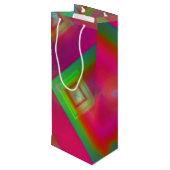 Geometrisch ontwerp wijn cadeautas (Achterkant Gekanteld)