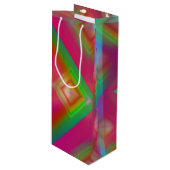 Geometrisch ontwerp wijn cadeautas (Voorkant Gekanteld)