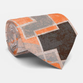 Geometrisch oranje grijs glanzend, stijlvol stropdas (Opgerold)