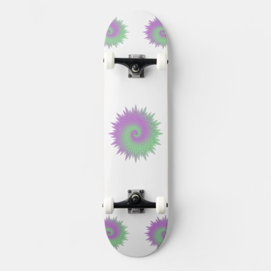 Geometrisch Paars en Groen Skateboard (Voorkant)