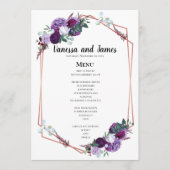 Geometrisch Paarse bloemmenu Menu (Voorkant)
