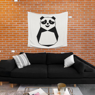 Geometrisch Panda Tapestry Wandkleed