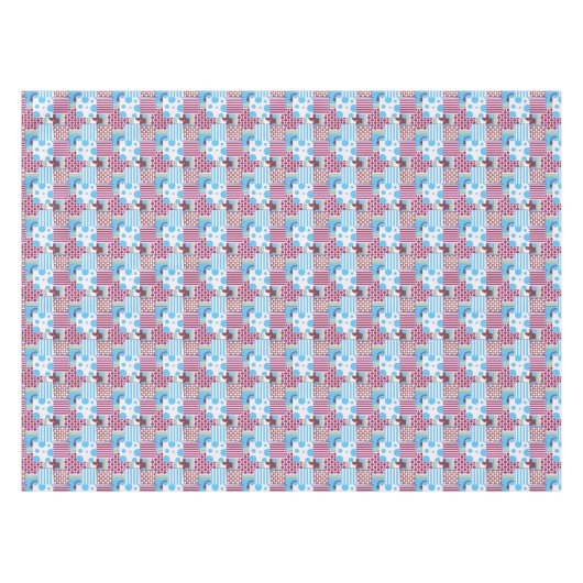 Geometrisch patchwerk tafelkleed (Voorkant (Horizontaal))