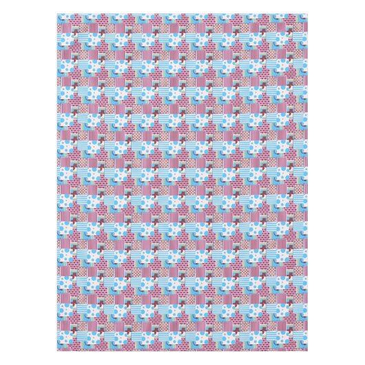 Geometrisch patchwerk tafelkleed (Voorkant)