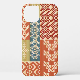 Geometrisch patchwerk voor sierdoeleinden iPhone 12 hoesje