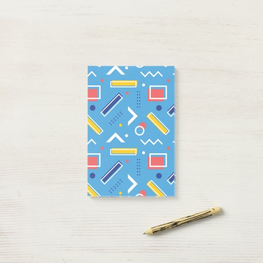 Geometrisch patroon 1 post-it® notes (Op bureau)