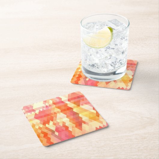 Geometrisch patroon 1 vierkante kartonnen onderzetter (Insitu)