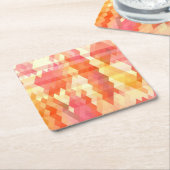 Geometrisch patroon 1 vierkante kartonnen onderzetter (Schuin)