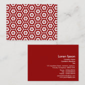 Geometrisch patroon 290514(03) Ruby Red on White Visitekaartje (Voorkant / Achterkant)