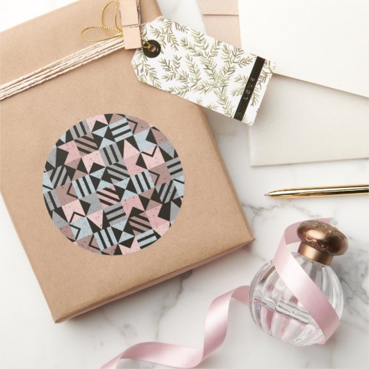 Geometrisch patroon 29 ronde sticker (Geschenken)