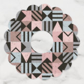 Geometrisch patroon 29 wijnglaslabel (Voorkant)