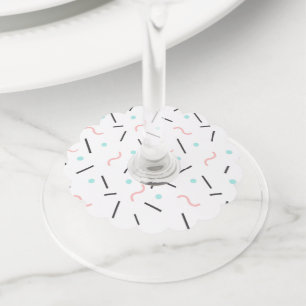 Geometrisch patroon 32 wijnglaslabel