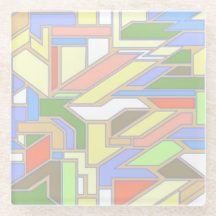 Geometrisch patroon 3 glazen onderzetter