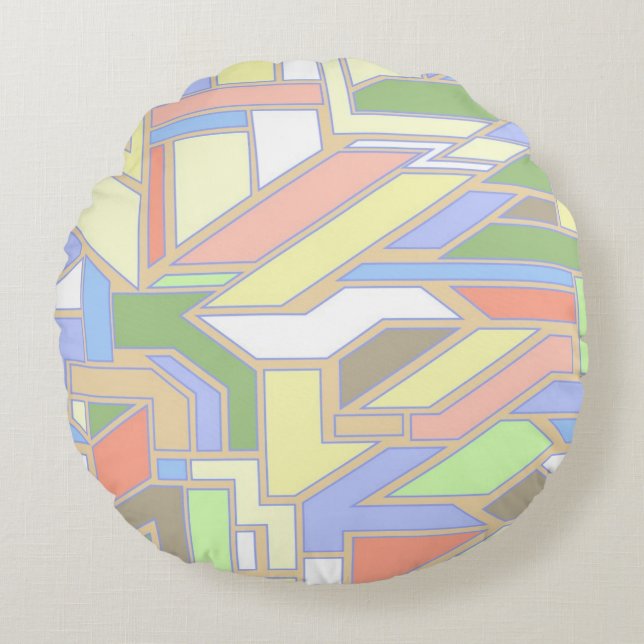 Geometrisch patroon 3 rond kussen (Voorkant)