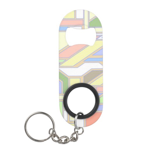 Geometrisch patroon 3 sleutelhanger flessenopener (Voorkant)