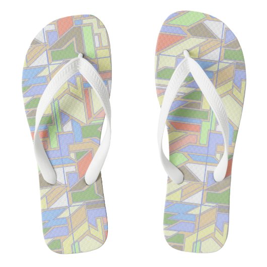 Geometrisch patroon 3 teenslippers (Voetbed)